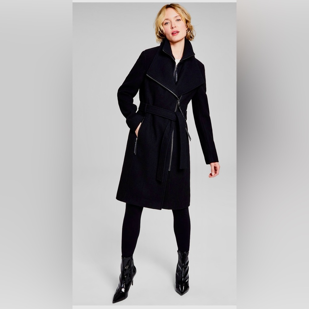 NWT black Calvin Klein coat, Petite XL